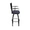 Holland Bar Stool Co Jackie with Arms 30 in. Swivel Bar Stool with Black Wrinkle Finish and Graph Anchor Seat 415 - alternate 7